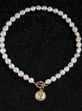 巴洛克珍珠项链轻奢颈链14K金