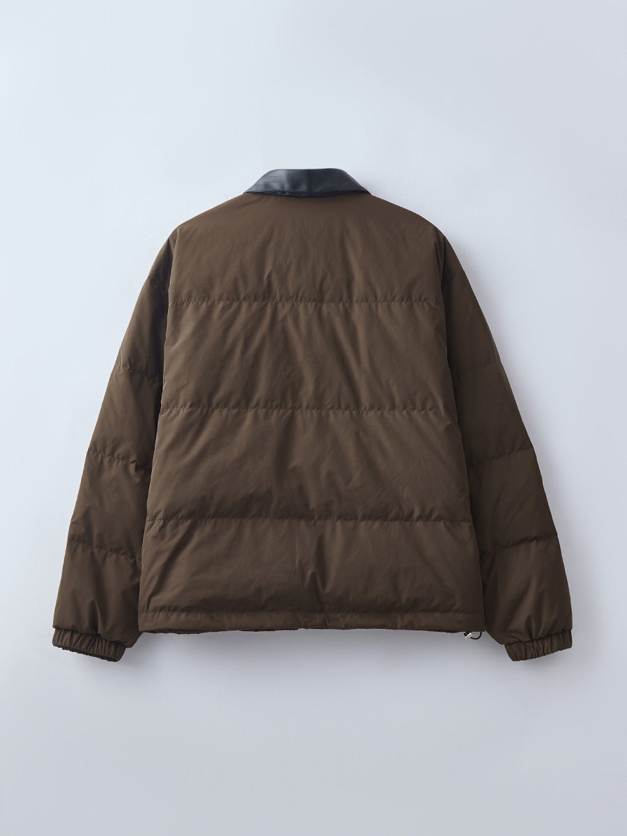 Apo Men's Clothing | Cross-Border White Duck down Jacket Men's Winter Cold-Proof and Warm Loose Splicing Pu Lapel Jacket Jacket