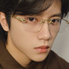 Ultra-light pure titanium gold silk rimless myopia glasses frame men's big face Phnom Penh Sven scum business rimless titanium frame