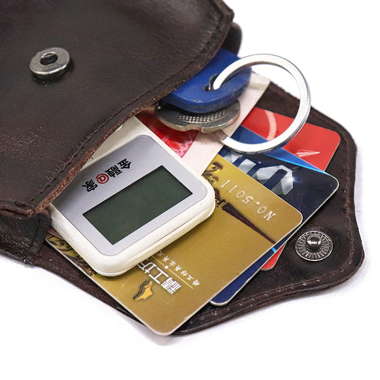 Vintage first layer cowhide vegetable tanned leather hand-brushed coin purse Women's Small soft leather storage bag driver's license bag