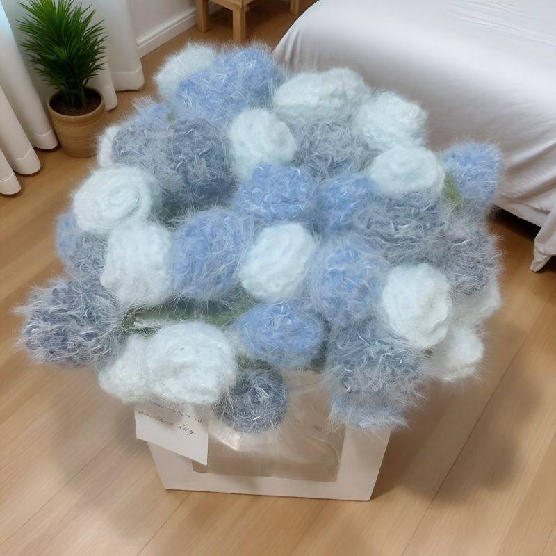 Finished Gradient Rose Bud Blanket Woven Handmade Blanket Girlfriend Best Friend Blanket Rose Gift Manufacturer