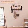 Simple Wooden Wall-mounted Storage Rack Living Room Decorative Ornament Rack Porch Key Rack Solid Wood Bathroom Storage Rack