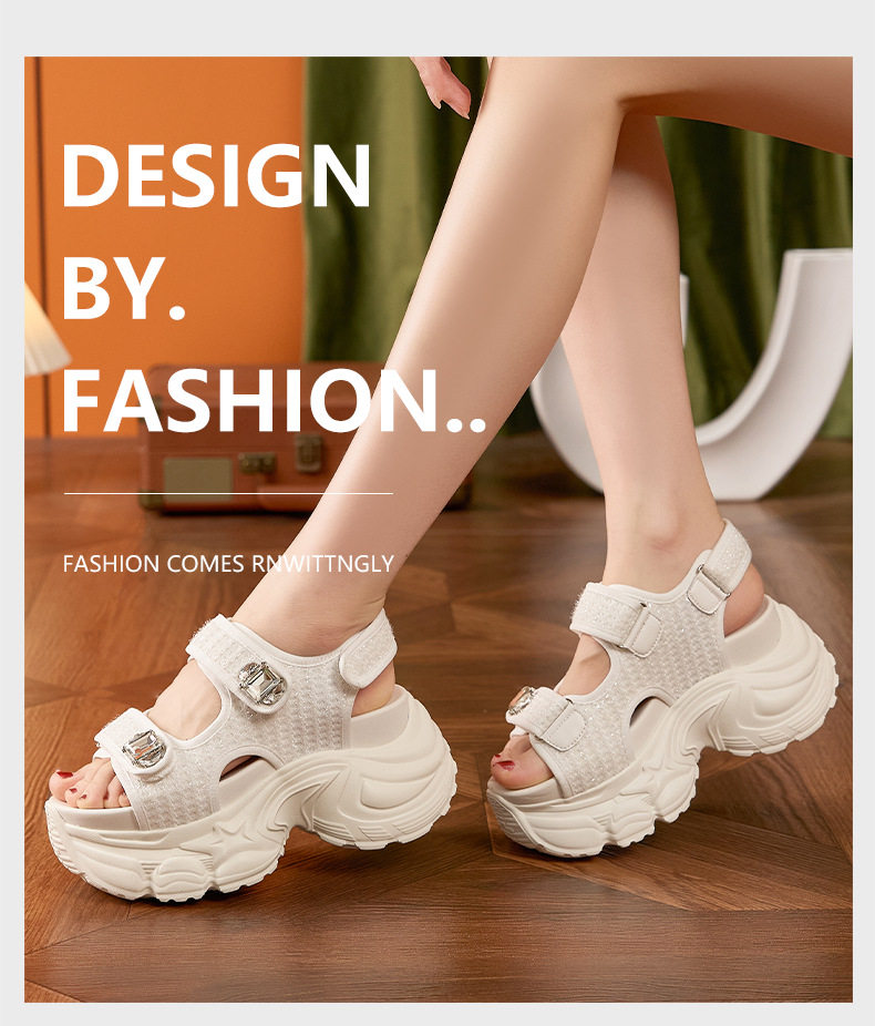 Dép sandal nữ xỏ ngón đế bệt chống trượt mùa hè — Bạc xám, Trắng, Đen chi tiết 10