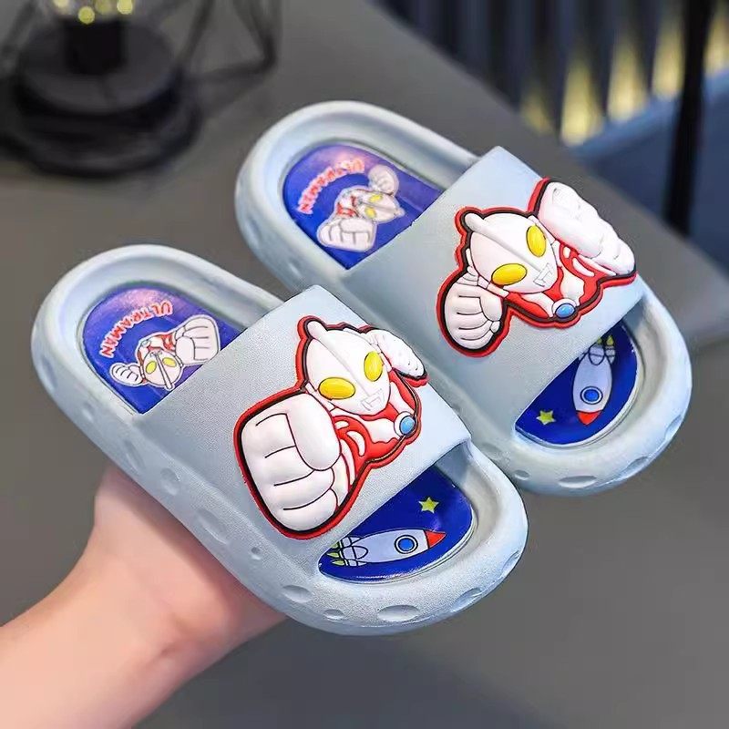 Ultraman Children's Sandals and Slippers Cartoon Non-slip Thickened Wear-resistant Boys' Home Superman Soft Bottom Baby Slippers