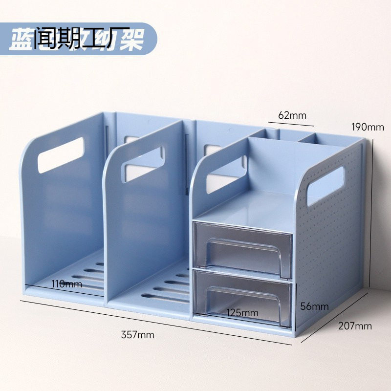 Desktop Bookshelf with Drawer Bookshelf Simple Desk Student Book Desk Storage Bookshelf