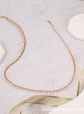 简约气质项链饰品锁骨链轻奢感锆石颈链原创设计