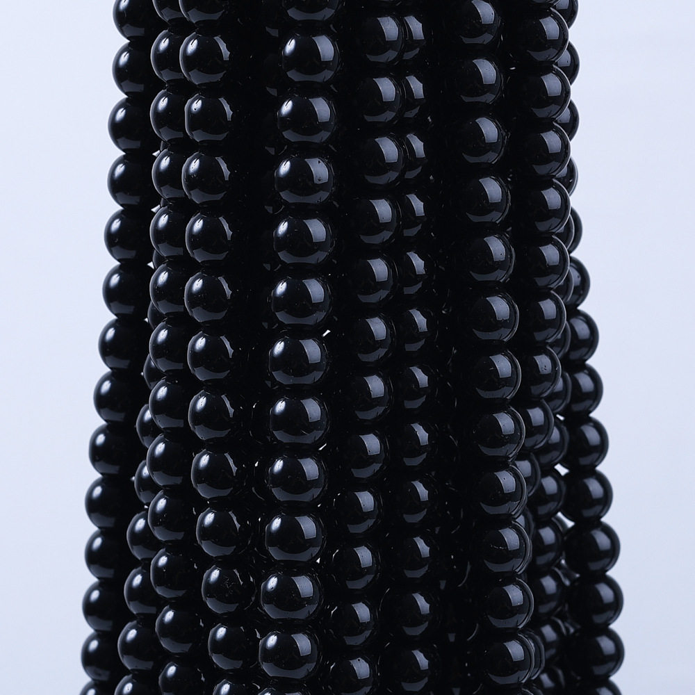 玻璃仿玉圆珠纯色散珠手工diy玉髓手链项链散珠子琉璃珠饰品配件