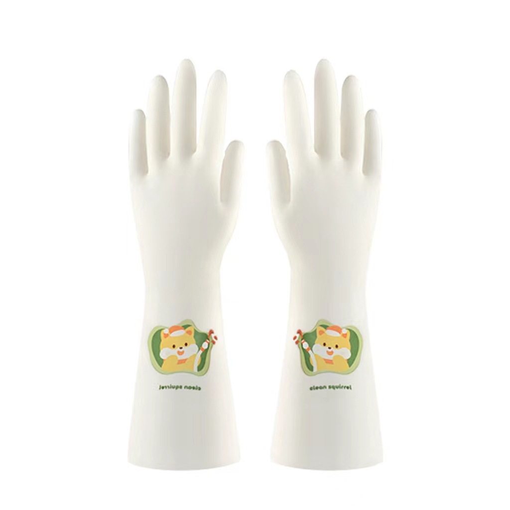 Nitrile Washing Gloves for Women's Kitchen Household Thickened and Durable Summer Rubber Leather Household Cleaning and Washing Clothes Waterproof