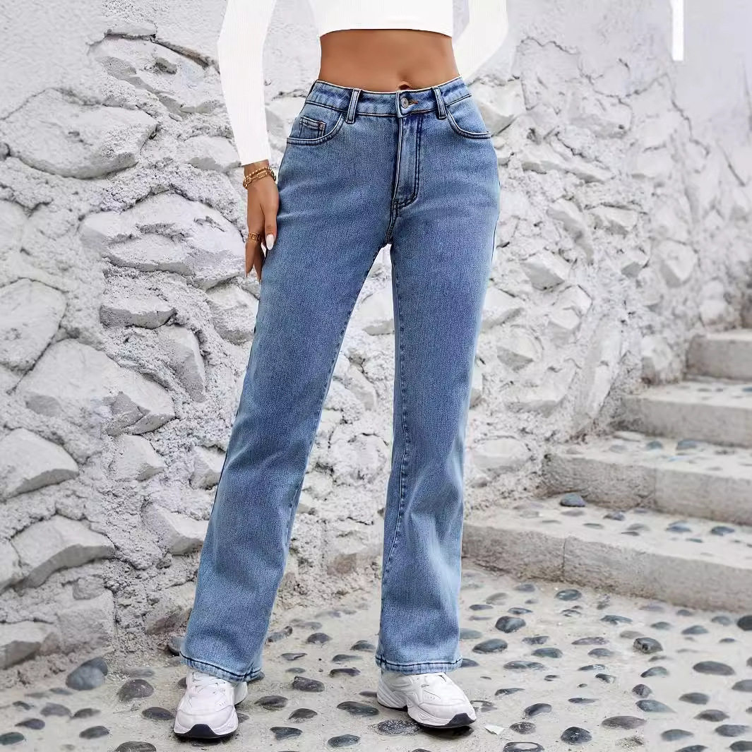 Womens Slim Fit Stretchy Fleece Lined Denim Pants Warm Comfortable Casual Style Wholesale Available