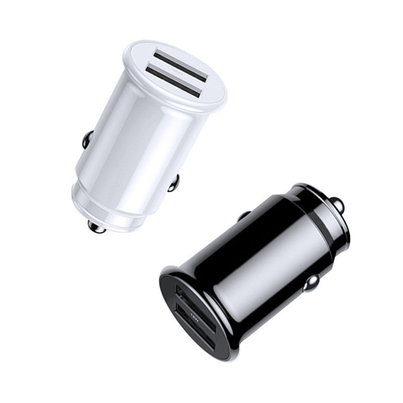 New mini car charger double invisible one drag two double USB charging head car charger fast charge 5v3a