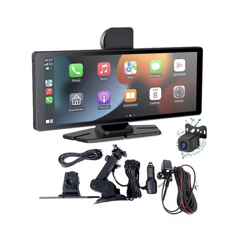 Cross-border Carplay driving recorder HD 4K front and rear dual recording WiFi navigator center console reversing image