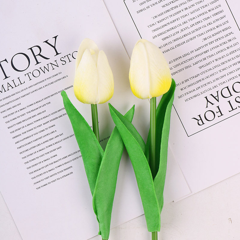 仿真花郁金香客厅餐桌摆件假花婚礼庆典装饰花拍摄道具花假花批发