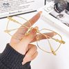 New Fashion Color-Changing Myopia Glasses Men's Large Frame Metal Frame Cream Anti-Blue Glasses Women's Cyber Celebrity Glasses Frame