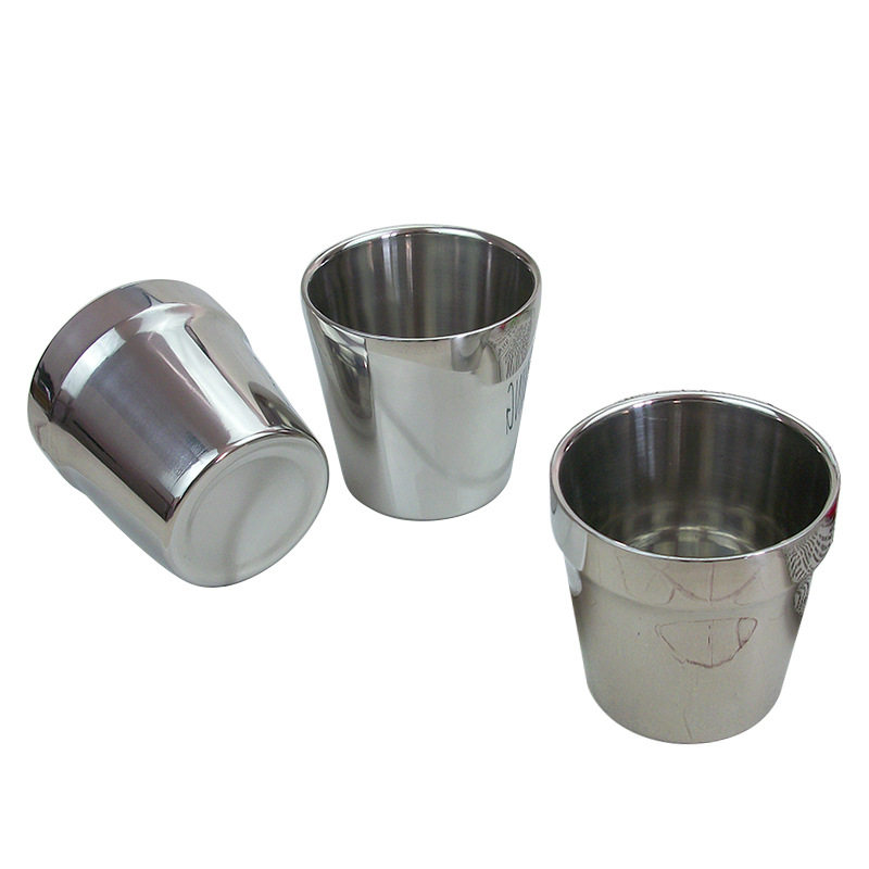 Korean-style Stainless Steel Double-layer Portable Water Cup Beer Cup Home Commercial Cup Beverage Cup Restaurant Catering Bar Cup