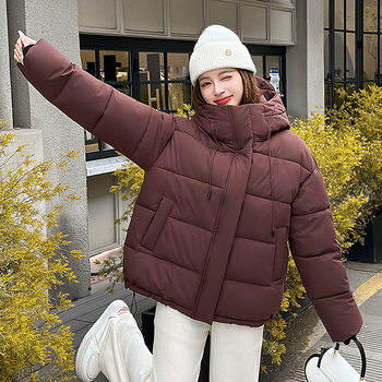 Winter New Fashion Loose Hooded Cotton Jacket Women's Cross-Border Short Thickened Warm Coat