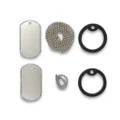 Price without tax - package a: 2 blank cards + 2 black silicone rings + 2 stainless steel chains (1 piece 60cm + 1 piece of 10cm) shipped in bulk