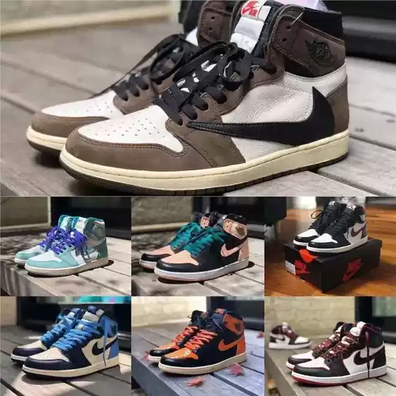 Pure Original Putian Aj1 High-Top Sneakers with Top-Layer Cowhide, Retro Men's and Women's Couple Trendy Sports Shoes, Ins Cross-Border Wholesale