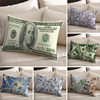 Cross-border $100 pattern peach skin velvet pillowcase bedroom bedside back pillow living room sofa rectangular pillow