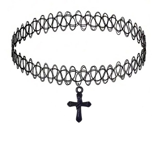 Cross-border fishing line elastic collar pendant star cross five-pointed star clavicle necklace necklace tattoo collar wholesale