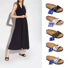 Birken Sandals for Foreign Trade 2024 Thick Bottom Leather Cork Large Size 35-46 Beach Slippers