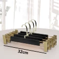 Black trouser rack gold clip gold flat hook