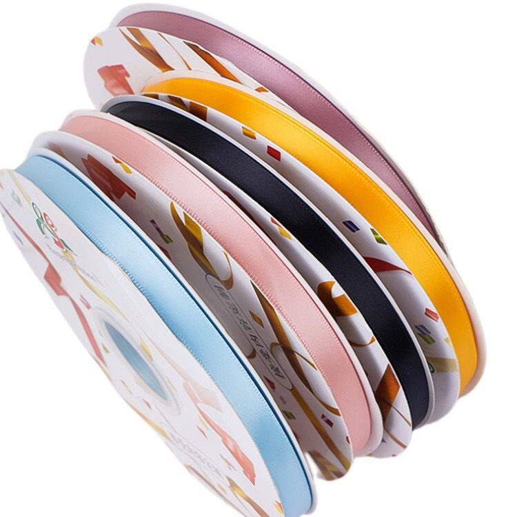 1cm Solid Color Polyester Ribbon Satin Ribbon Flower Gift Packaging Bow Ribbon Weaving Ribbon Baking Wedding Decoration Ribbon