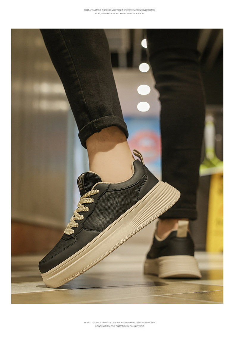 White Men's Shoes Spring New Breathable Low-top Thick-soled Trendy All-match Sneakers Men's Height-increasing Casual Fashion Trendy Shoes 12 O1CN016Ndwan1cA4ZS57odB !!2215596333559 0 cib