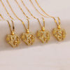 Copper Hollow Heart Letter Versatile 26-Letter Diamond Pendant Necklace Collarbone Chain