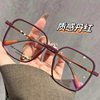 Internet Celebrity Ultra Light Myopia Glasses Women's Big Face Square Plain Face khaki Flat Eye Frame 23123