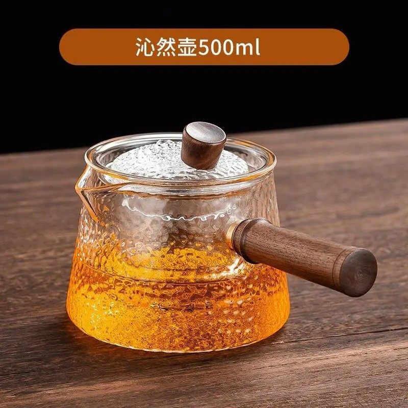Side Handle Teapot Glass High Temperature Resistant Filter Teapot Household Electric Ceramic Stove Teapot 2024 New Tea Set