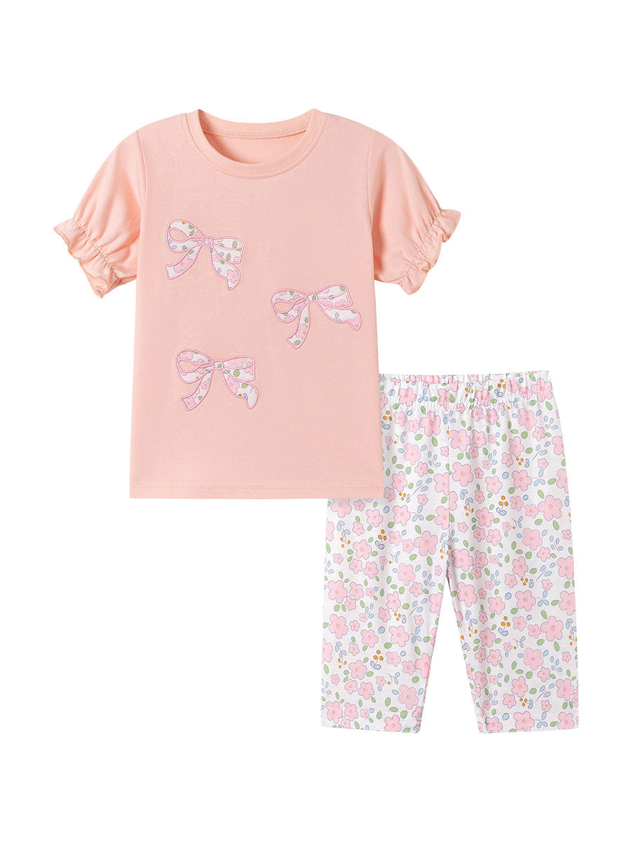 Girls' Set Wholesale, Summer Kids' Outfit, Cute Bow Kids' Clothing Dropshipping & Distribution