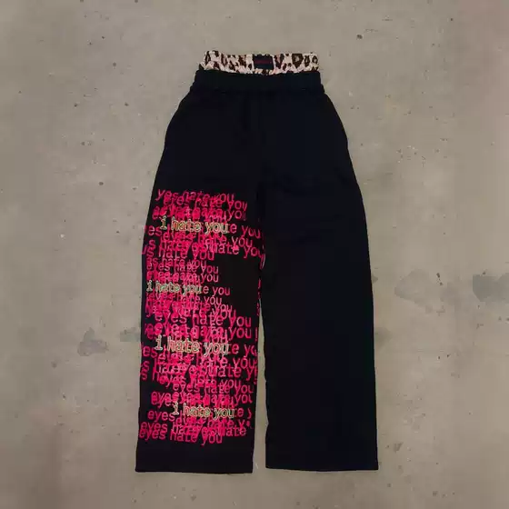 Vintage Double Waist Design Casual Streetwear Men's Pants Hip Hop Goth Harajuku Baggy Pants Y2K Letter Pattern Sweatpants