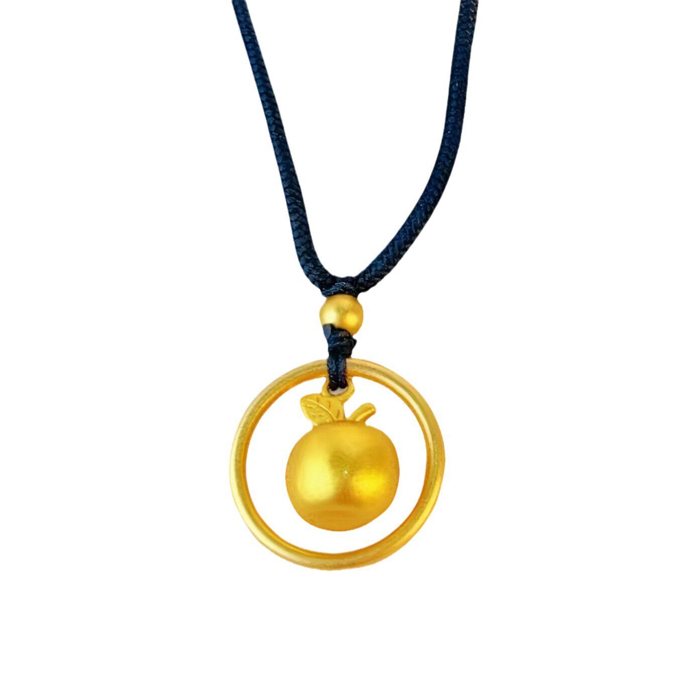 Gold Store's Same Style Plain Ring Apple Pendant for Women, High Color Retention Necklace, Christmas Eve and Christmas Gift for Best Friend and Girlfriend
