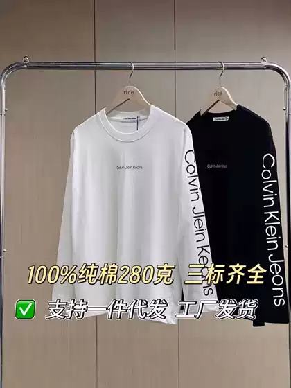 Cross-border correct version of C brand's new trendy autumn 2025 casual long-sleeve T-shirt with letter print on the sleeves, European and American style