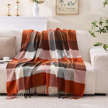 Cross-Border Amazon Acrylic Woven Blanket Light Luxury Four-Season Nap Blanket Home Sofa Decorative Blanket Wholesale