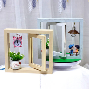 Photo frame manufacturers supply creative rotating double-sided photo wooden frame decoration wholesale couple gift commemorative photo frame