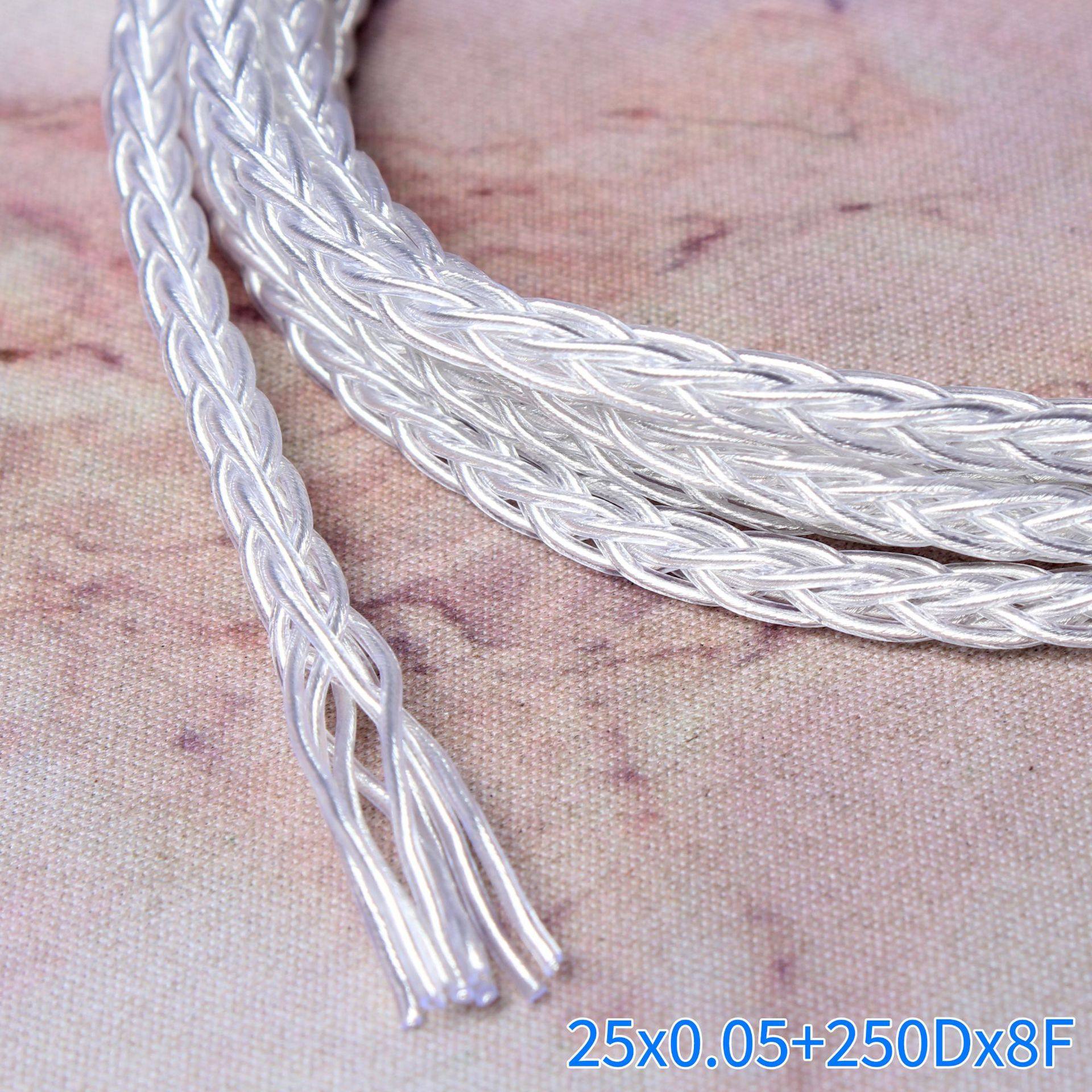 Headphone DIY Upgrade Audio Extension Cable Hifi Accessories Eight-Strand Silver-Plated Wire Black Audiophile Grade