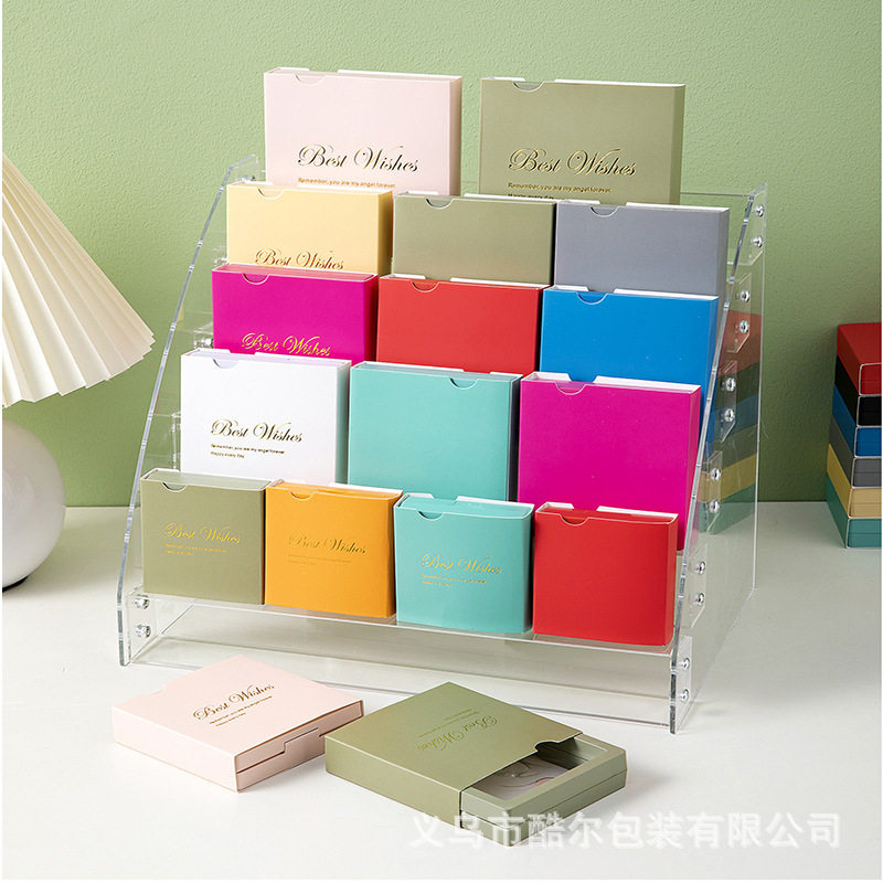 Manufacturer in stock pe suspension box envelope jewelry display box paper card cover anti-oxidation brooch packaging box wholesale