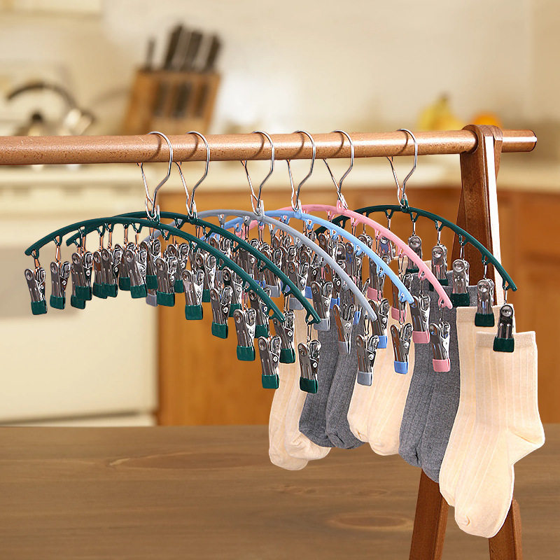 Baby Clothes Hanger 2024 New Anti-Slip Underwear and Socks Rack Multi-Functional Thickened Multi-Head Windproof Coat Hook Wholesale