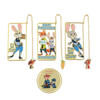 Crazy Animal City Cartoon Bookmark Animation Design Metal Hollow Bookmark Innovative Student Gift Reading Accessories