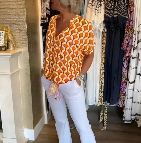 Elegant Floral Print V Neck Short Sleeve Blouse Summer Style Womens Fashion Top Wholesale Available