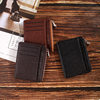 Black Lychee Leather Card Holder Document Organizer Zipper Wallet Multifunctional Coin Purse Card Holder Business Style