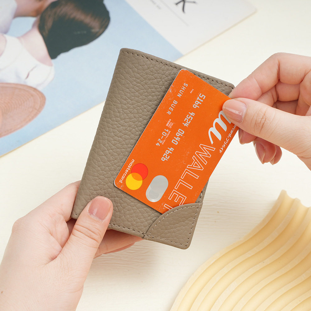 New multi-functional card bag leather business card bag fashion Japanese and Korean leather business card holder creative storage coin purse cross-border