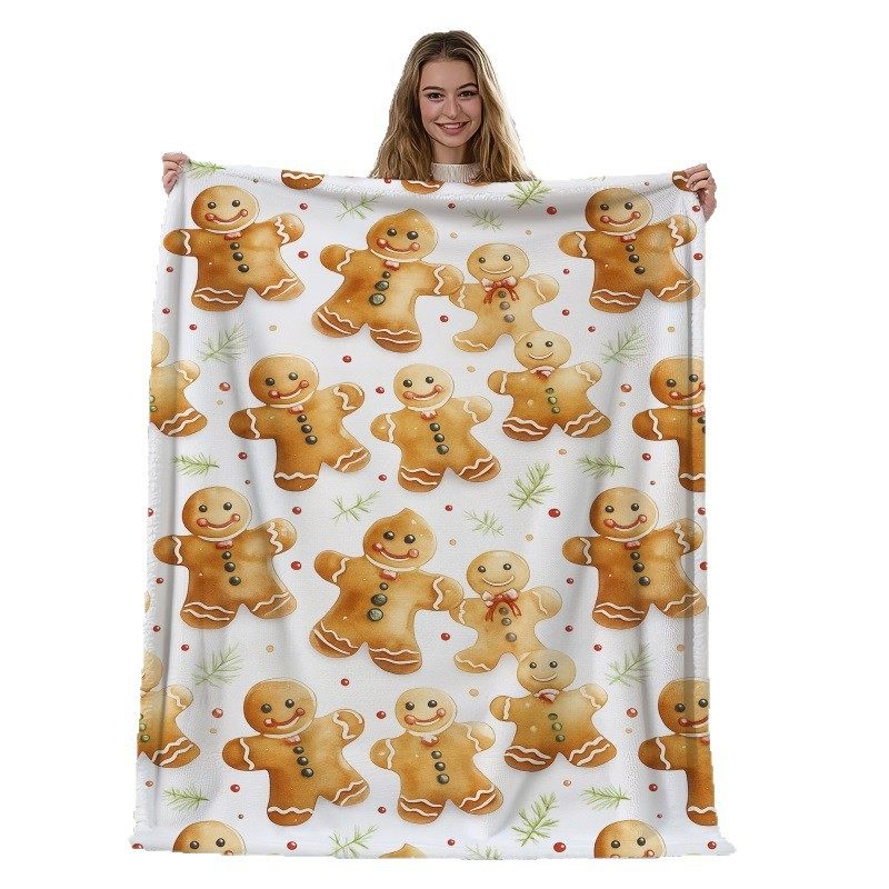 2025 New Amazon Christmas Blanket Cross-Border Santa Claus Christmas Tree Flannel Blanket Pink Throw Blanket