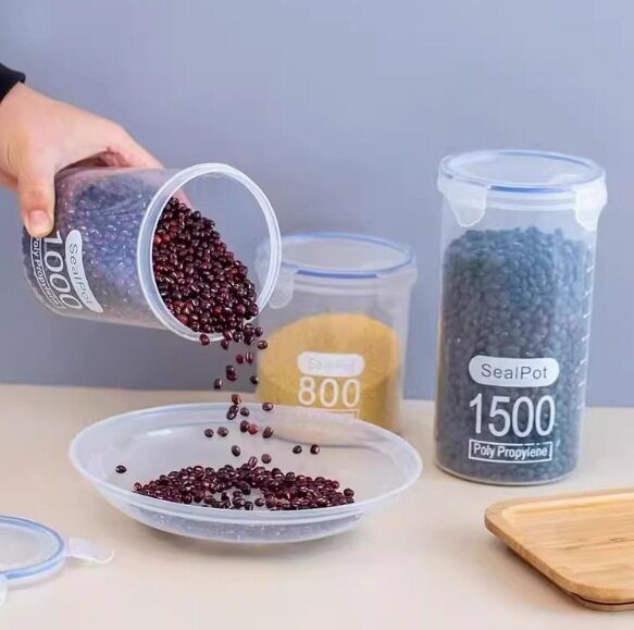 Sealed Transparent Plastic Fresh-Keeping Jars Food Jars Kitchen Grain Storage Boxes Storage Jars Wholesale