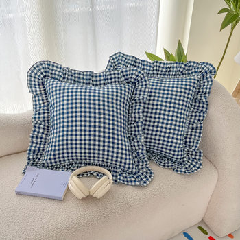 Export Manufacturers Directly Sell Cross-Border Products, Offering Various Sizes of Plaid Korean-Style Fresh and Fashionable Throw Pillows, Pillowcases, and Single Pillowcases