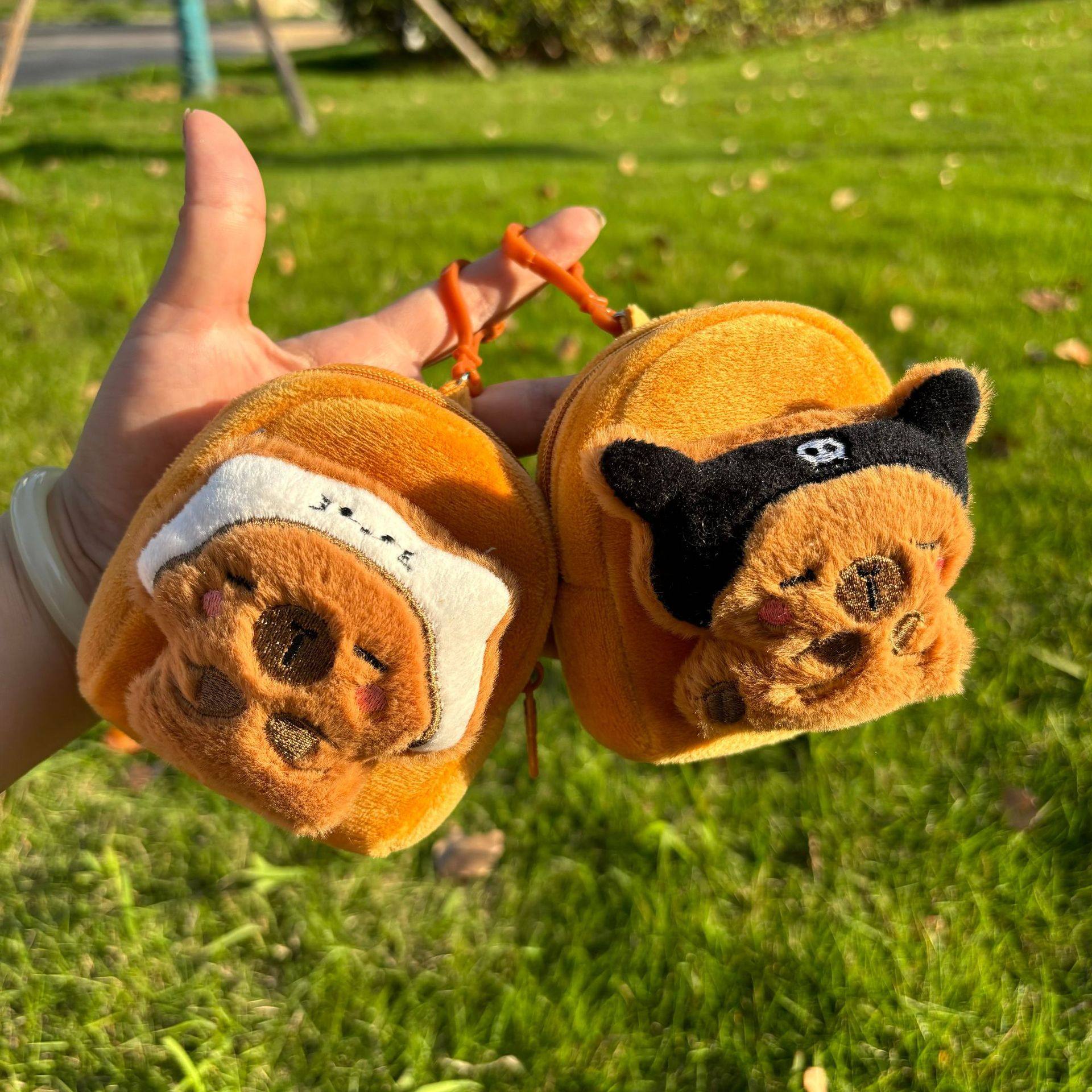 Cartoon Cute Hat Kabibala Coin Purse Plush Capybara Small Schoolbag Pendant Grab Doll Doll Gift