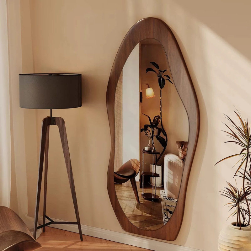 Second-Hand Full-Length Mirror, Home Floor-To-Ceiling Mirror, Internet Celebrity Special-Shaped Mirror, Wall-Mounted High-End Dressing Mirror, Bedroom Fitting Mirror