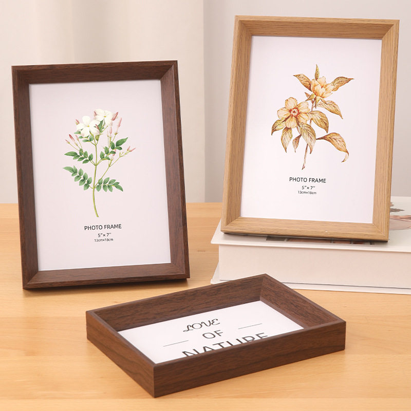 Photo Frame 6inch Photo Frame Display High-End 8inch 10inch Horizontal Frame Large Size Creative Simple Wooden Picture Frame