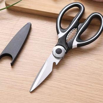 Panda scissors stainless steel kitchen can clip walnut bottle opener multifunctional food barbecue chicken bone scissors panda scissors